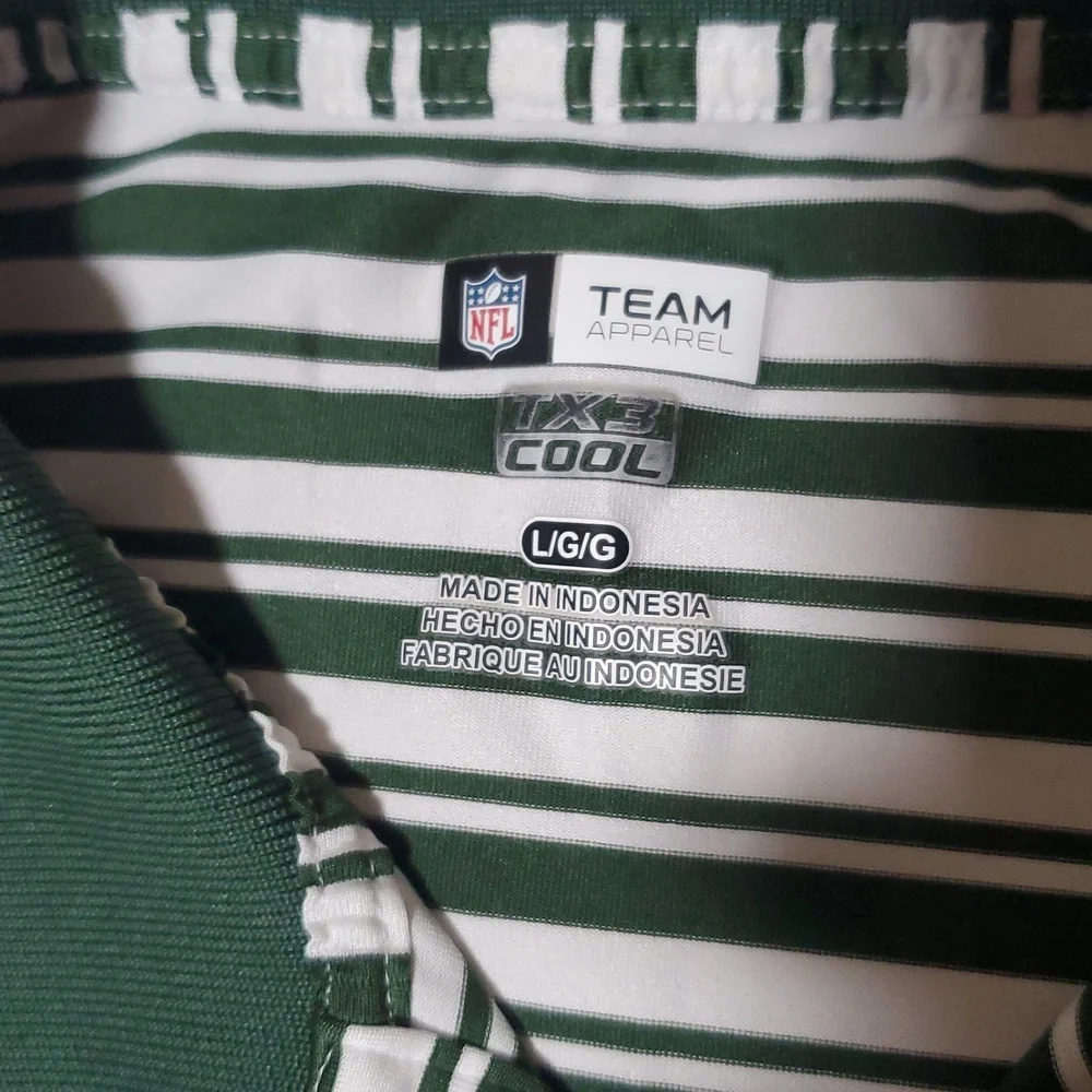 Green Bay Packers NFL Team Apparel Polo Shirt‎ Mens L White Green Short Sleeve - Picture 3 of 6